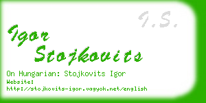 igor stojkovits business card